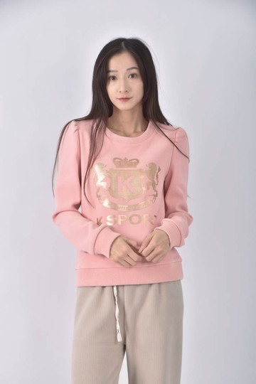 (S) k sport圓領粉色長袖上衣