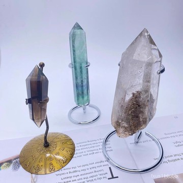 🔥🔥桃園有貨🔥🔥原石紫權杖柱子形底託展示固定支架底座品飾品擺件桌麵高級 YKPB