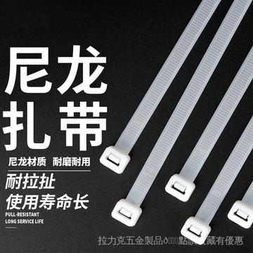 [24時熱賣]尼龍紮帶 紮帶 自鎖紮帶自鎖式尼龍紮帶100根一包白色塑料紮帶綁帶紮線帶尼龍束線帶 HTGM