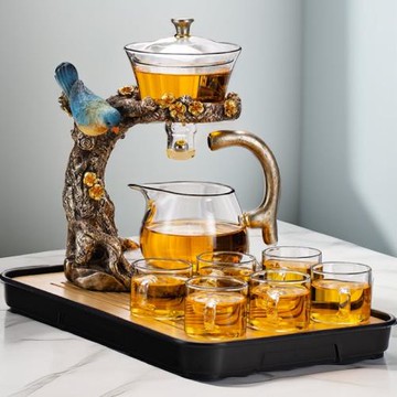 懶人半全自動茶具套裝2024新款磁吸式玻璃泡茶器家用沖茶壺茶杯