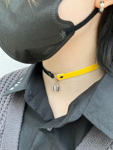 Padlock choker/黑/紅/黃/F尺寸/hellcatpunks/hcp-ac-0251