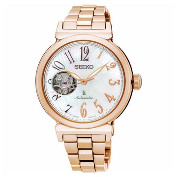 SEIKO 精工 LUKIA 美好時光機械女錶-珍珠貝x玫塊金/34mm 4R38-01E0K(SSA836J1)
