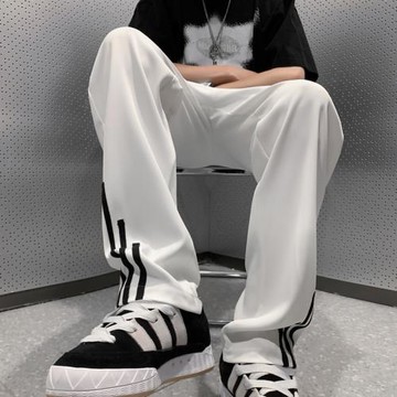 冰絲褲子男夏季薄款速干運動褲男士修身直筒休閑褲高級感垂感西褲