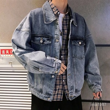 【優選好物】牛仔外套男秋冬季潮流帥氣百搭衣服韓版休閒褂子寬鬆學生男士夾剋 CXXF