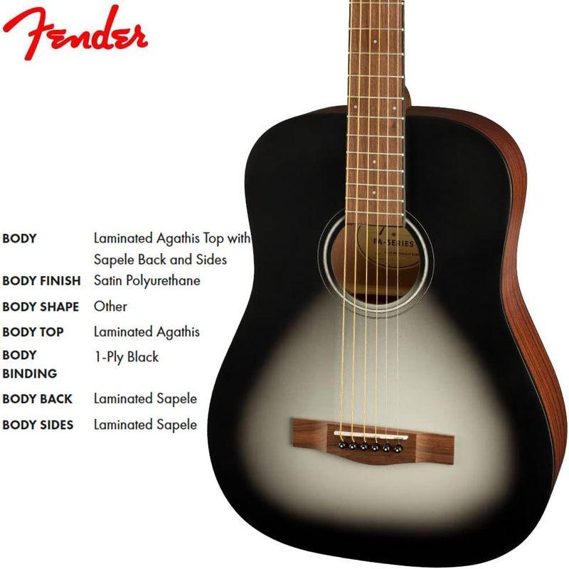 Fender フェンダー ミニアコースティックギター FA-15 Scale Steel with Gig Bag, Walnut