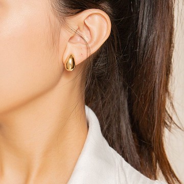 Waterdrop Earrings 水滴造型純銀鍍18K金耳環