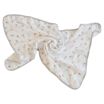 ahtty blanc 兒童人造絲涼被  S 75 x 110cm  Palm Tree 棕櫚樹 白色