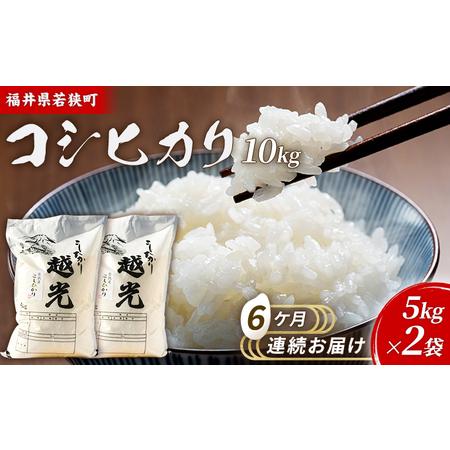 ふるさと納税 6ケ月連続 福井県若狭町コシヒカリ（一等米）10kg（5kg×2）（神谷農園） 福井県若狭町