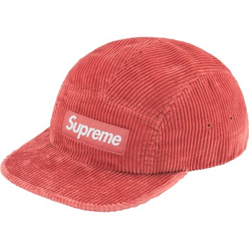 SUPREME FW25 CORDUROY CAMP CAP 燈芯絨 五分割帽 (淺紅色)
