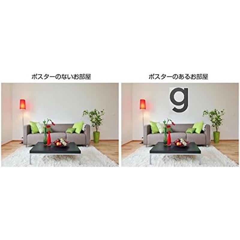 PLAYTYPE アルファベット ポスター アートプリント 70x100cm GREY g