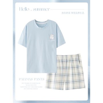 2025年新款睡衣女夏季純棉卡通短袖短褲套裝少女家居服夏寬松大碼