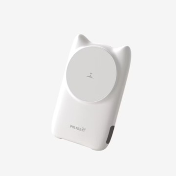 POLYBATT 22W 磁吸式無線/自帶線快充行動電源-經典白