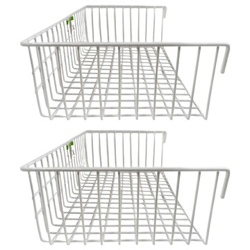 大台灣 超高大籃 塑膠鐵材質  2個  38 x 24 x 11cm  白色