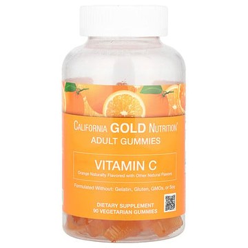 California Gold Nutrition, 維生素 C 軟糖，250 毫克，含來自全 β-胡蘿卜素的維生素 A，90 粒素食軟糖