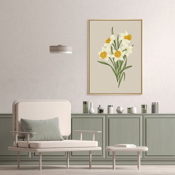 綻放的水仙花 - 情人節花束/複製畫/送禮小物/復古/北歐掛畫/療癒