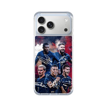 iPhone 17 Pro Max ClearX (MagSafe 兼容) 冰透藍 - FFF - France National team - Signatures 2