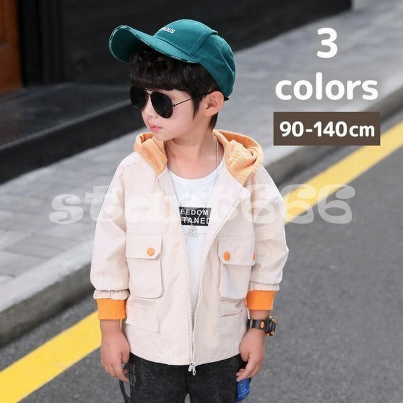 ブルゾン ジャンパー 長袖 アウター キッズ ベビー 男の子 女の子 フルジップ 袖リブ フード付き ストライプ柄 バックプリント キリン 英語ロゴ 通販 Lineポイント最大get Lineショッピング