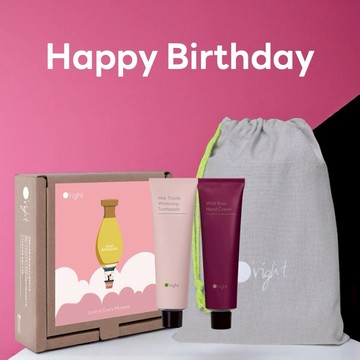 雙子座生日快樂【O'right歐萊德】純素護手霜+100%天然牙膏生日禮盒(收禮者可自選香氣）贈束口袋［快速出貨］