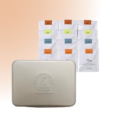 3TEAS茶禮盒 - 精品原葉茶包 12入質感鐵盒 (獨立包裝・三角茶包)
