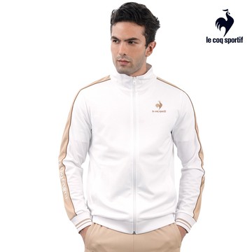 【LE COQ SPORTIF 法國公雞】男款白色運動基礎立領外套LWT61561