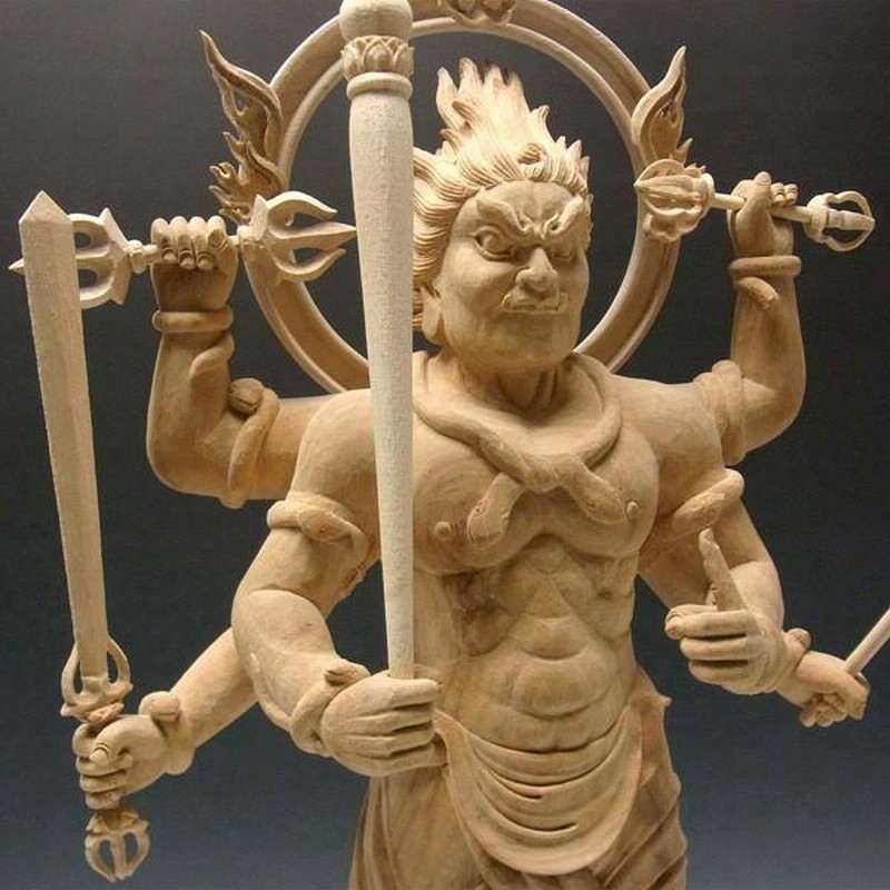 仏教工芸品　木彫仏像　最高級品　仏師手仕上げ品　大元帥明王立像 Amazon｜仏像 大元帥明王 木彫り 仏像 仏様仏壇 仏事 法事 高さ