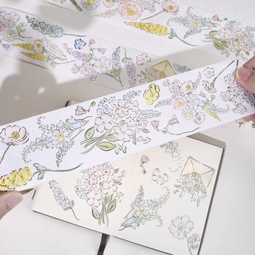 小花鋪 PET 和紙膠帶 模切 5米卷