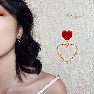 【Gulicc】古莉可 耳環 小紅愛心耳環
