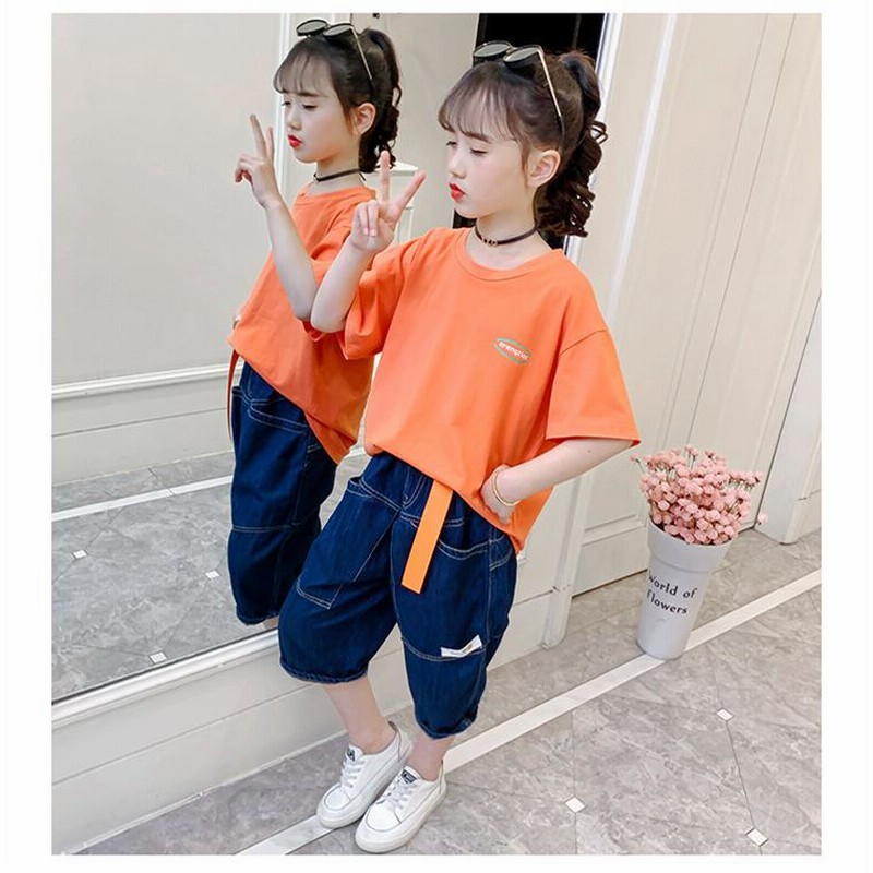 数量限定】 キッズ セットアップ 120 半袖 tシャツ ズボン 男の子 女の子 韓国子供服 即購入OK セットアップ 2点セット 女の子 120 小学生