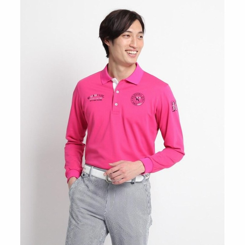 アダバット Adabatミラノリブ 長袖ポロシャツ メンズ ラズベリーピンク 46 M Adabat 通販 Lineポイント最大get Lineショッピング