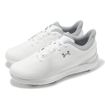 Under Armour 高爾夫球鞋 Drive Fade 男鞋 寬楦 白 灰 防水鞋面 緩衝 支撐 運動鞋 UA 3027878101