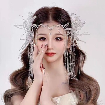 ✨臺灣出貨✨超仙森系新娘結婚髮飾韓式邊夾頭飾結婚婚紗影樓跟妝造型配飾