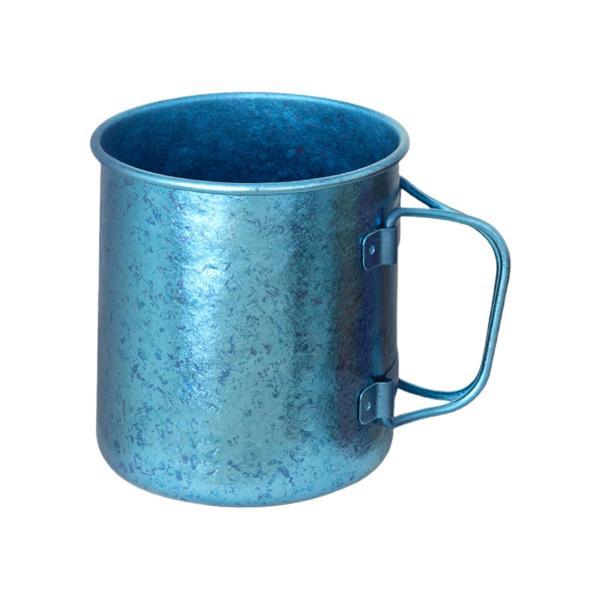 湯沸かし可能 マグカップ 軽量 チタン ウォーターカップ 飲用 キャンプ ブルー