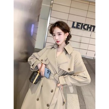 流行風衣外套女春秋24新款流行中長款小個子英倫風高級感氣質大衣