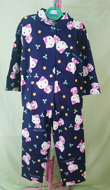 【震撼精品百貨】Hello Kitty 凱蒂貓 衣褲組 深藍 震撼日式精品百貨