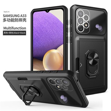 適用Samsung三星A33手機殼插卡包A13氣囊5G軍工級360三防摔磨砂4g全包保護套磁吸男女款潮牌個性新品外殼