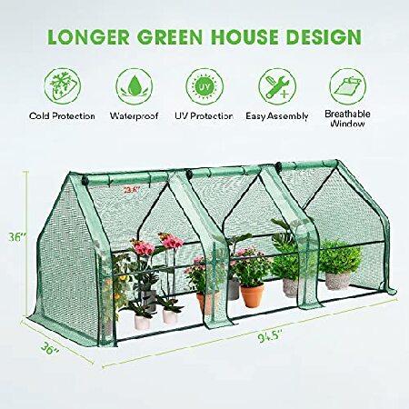 VIVOSUN Portable Mini Green House 94.5x36x36-Inch Tunnels, PE Cover with Roll-up Zipper Door, for Indoor Outdoor or Garden Plant Growing