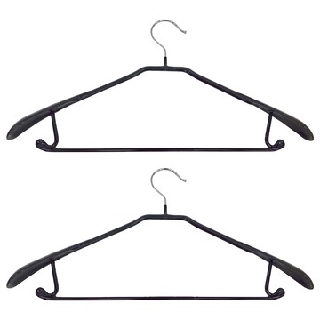 SHIMOYAMA 浸膠西服衣架 2支  亮光黑  1組