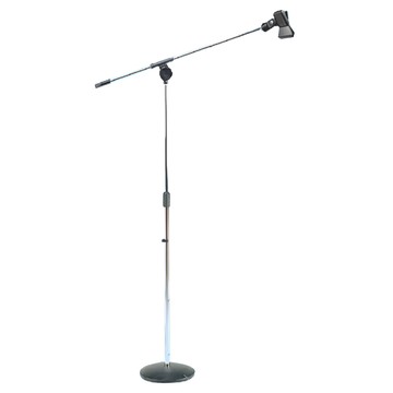 YHY 永鴻億 直斜兩用型高級麥克風架+夾頭+圓形底座 電鍍鉻色 MK-132 台灣製造  1組