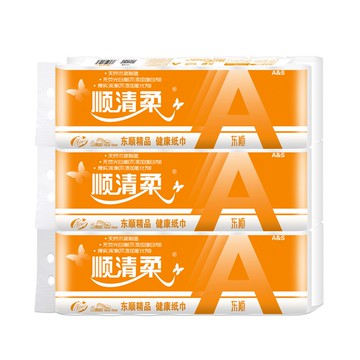 順清柔衛生紙 卷紙5層107g*42卷 家用長條無芯卷筒紙廁紙手紙