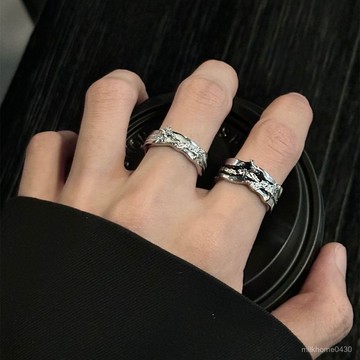 💍限時下殺💍原創闇黑風星芒戒指男女小衆設計簡約輕奢指環冷淡風高級感開口戒