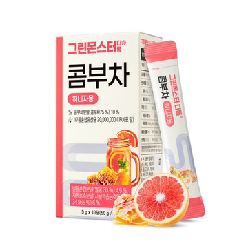 韓國 Green Monster 乳酸菌康普茶 蜂蜜葡萄柚 5g x 10pcs
