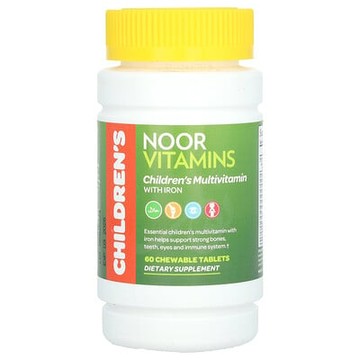 Noor Vitamins, 兒童含鐵多維生素，60 片咀嚼片