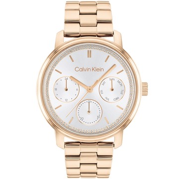 Calvin Klein CK Shimmer系列 時尚多功能晶鑽三眼女錶 新年開運 送禮推薦-38mm 25200178