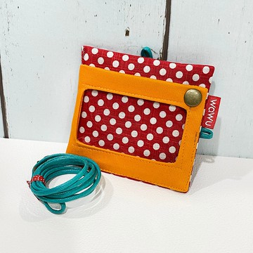 三用證件零錢套 (紅色點點) (附繩) 接單生產*