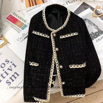 秋季新款法式小香風氣質洛麗塔金絲邊單排扣短款顯瘦小外套女外搭