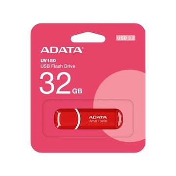 ADATA 威剛 UV150 32GB USB3.2 Gen 1高速隨身碟 [亮眼紅] (AD-UV150-R-32G)