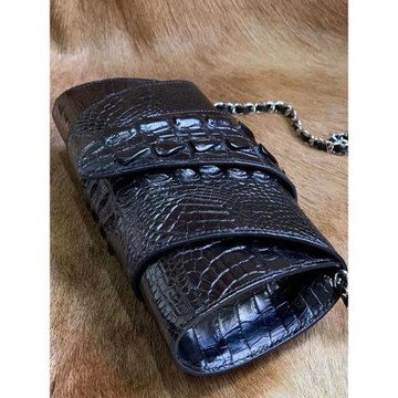 奢華鱷魚皮女包真皮手包女士單肩挎晚宴手拎時尚鏈條法式潮流精致