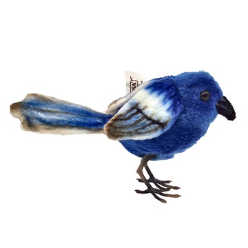 HANSA TOY 藍白細尾鷯鶯  13cm  8409  1個