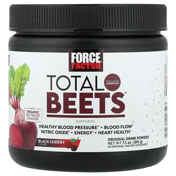 Force Factor, Total Beets，原味飲品粉，黑櫻桃味，7.1 盎司（201 克）