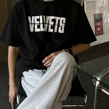 韓版velvets字母短袖t/2色-TA4535